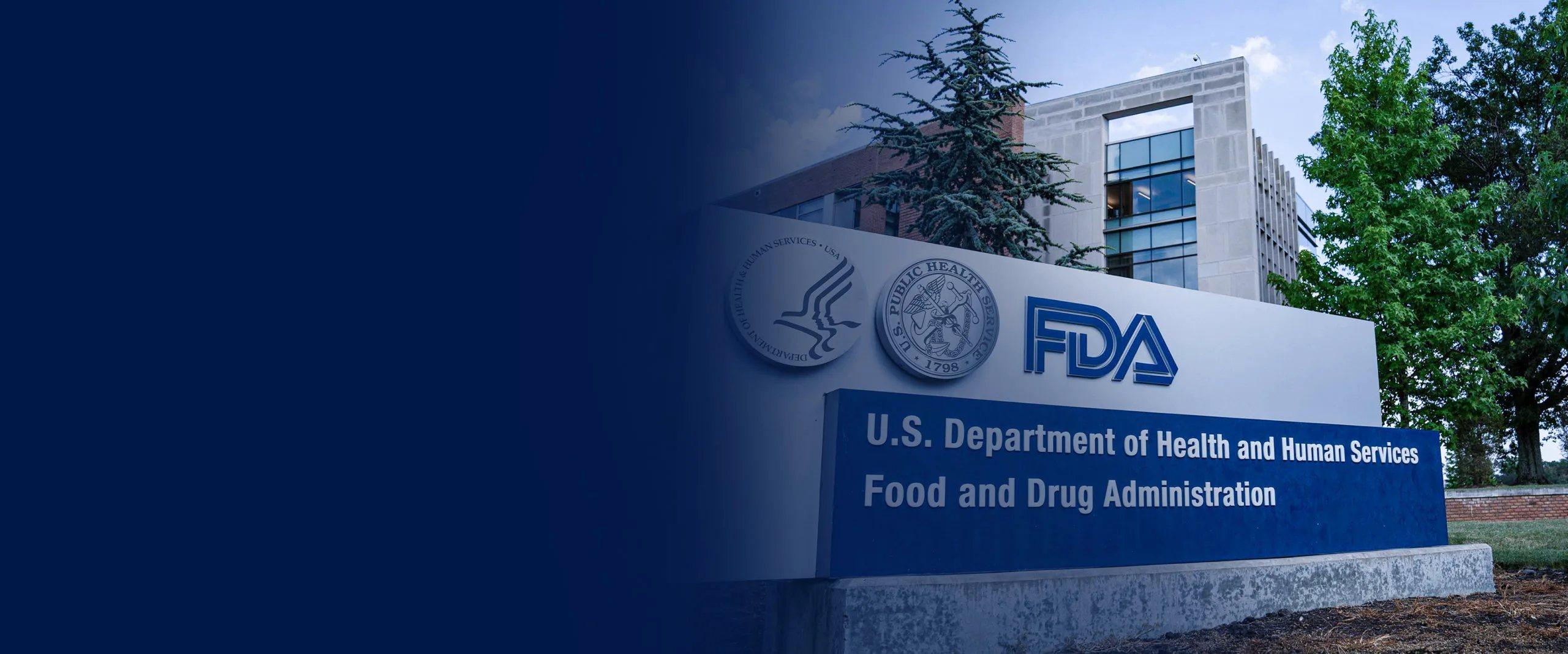 U.S. Food and Drug Administration headquarters sign in Silver Spring, Maryland